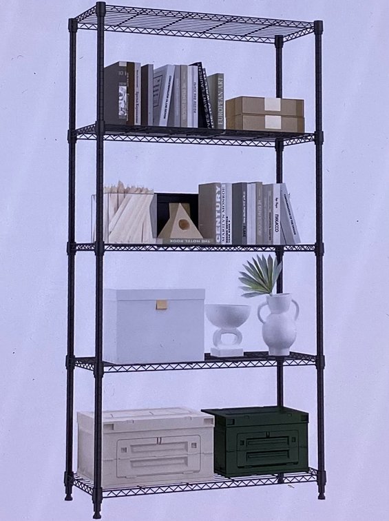 13.8”Dx35.4”Wx68.5”H 5 Tier Shelf (S3)