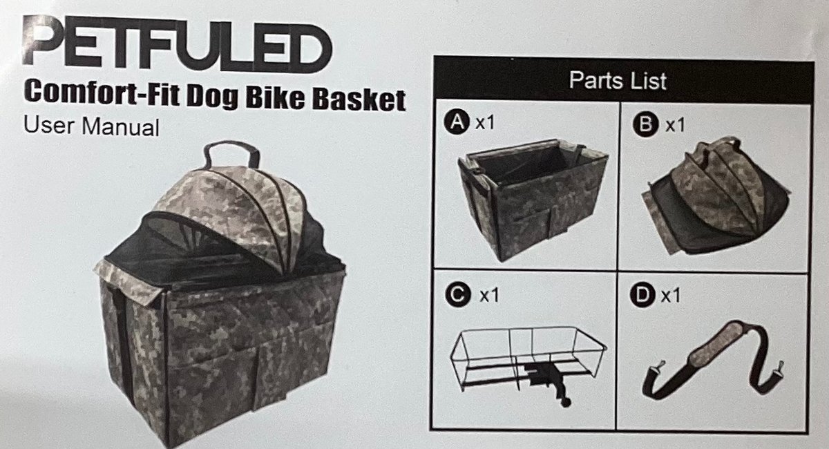 Petfuled Comfort-Fit Dog Bike Basket (S3)