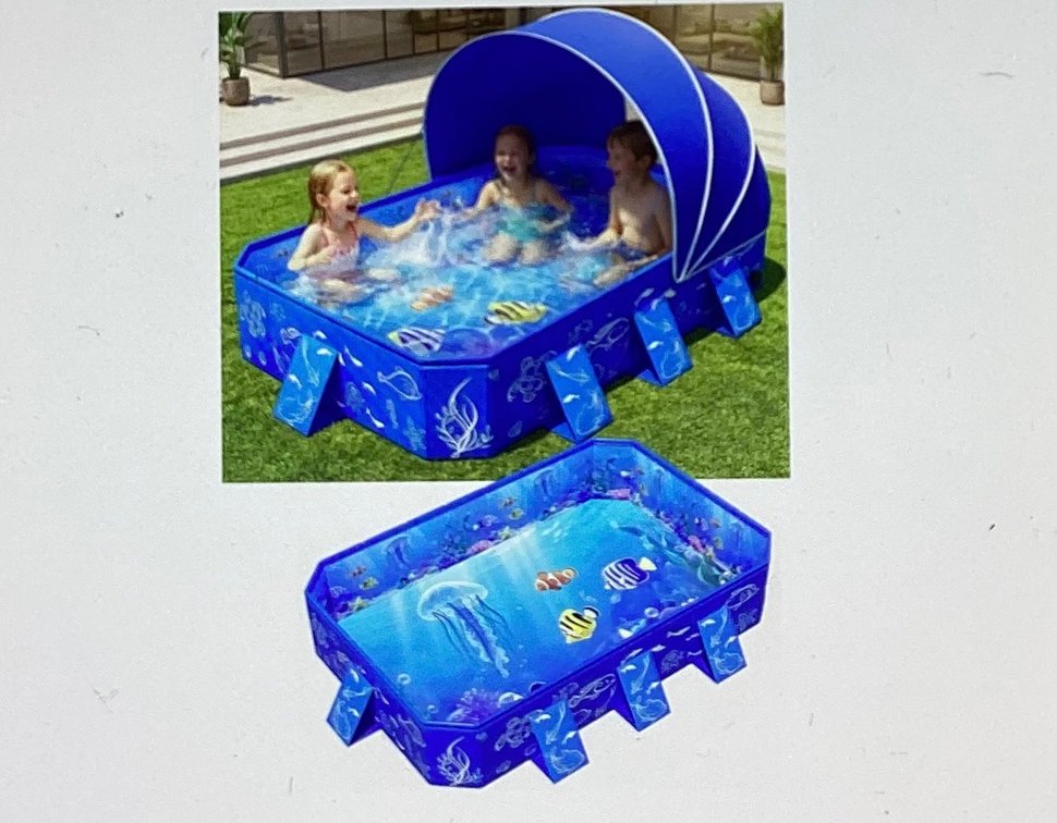 53”x40”x33” Foldable Kiddie Pool with Canopy (S4)