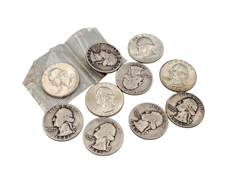 Silver Assorted Washington Quarters (V)