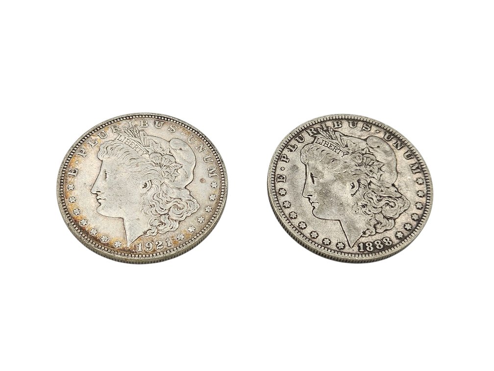 Silver 1888/1921 Morgan Dollar Coins (V)