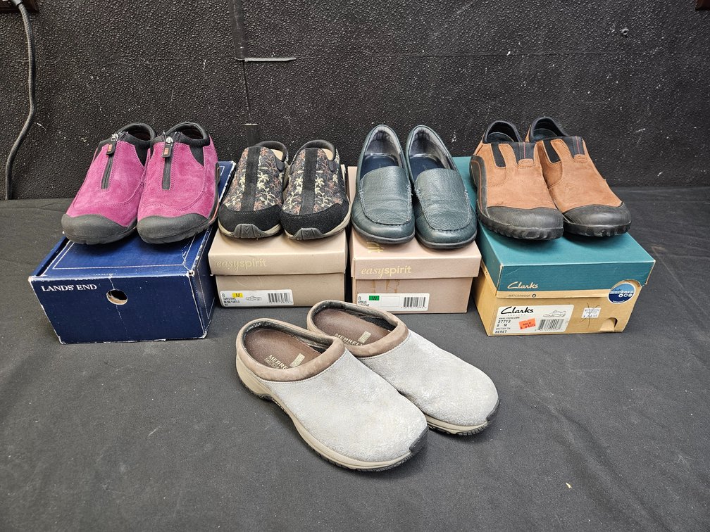 Merrell, Clarks, Lands End and other Size 8 Shoes (S7)