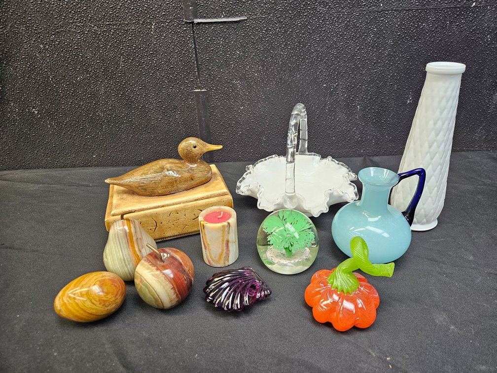 Stone and Vintage Glass Paperweights (S6)