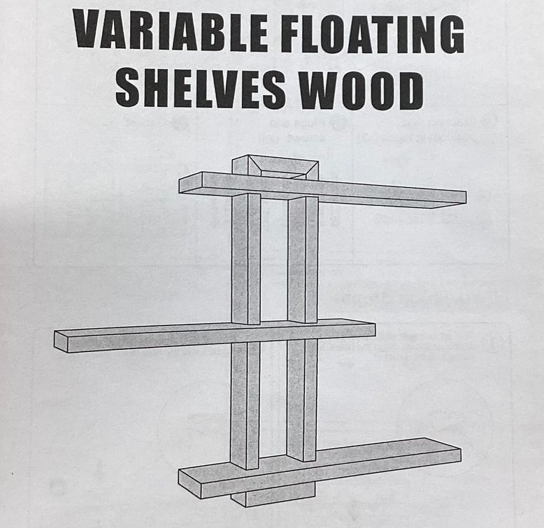 Variable Floating Wood Shelves (S3)