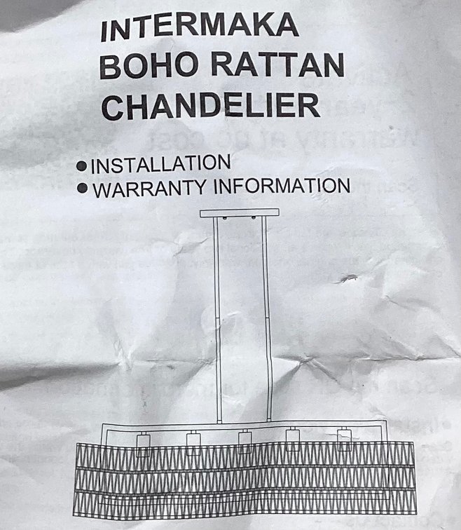 Boho Rattan Chandelier (S3)