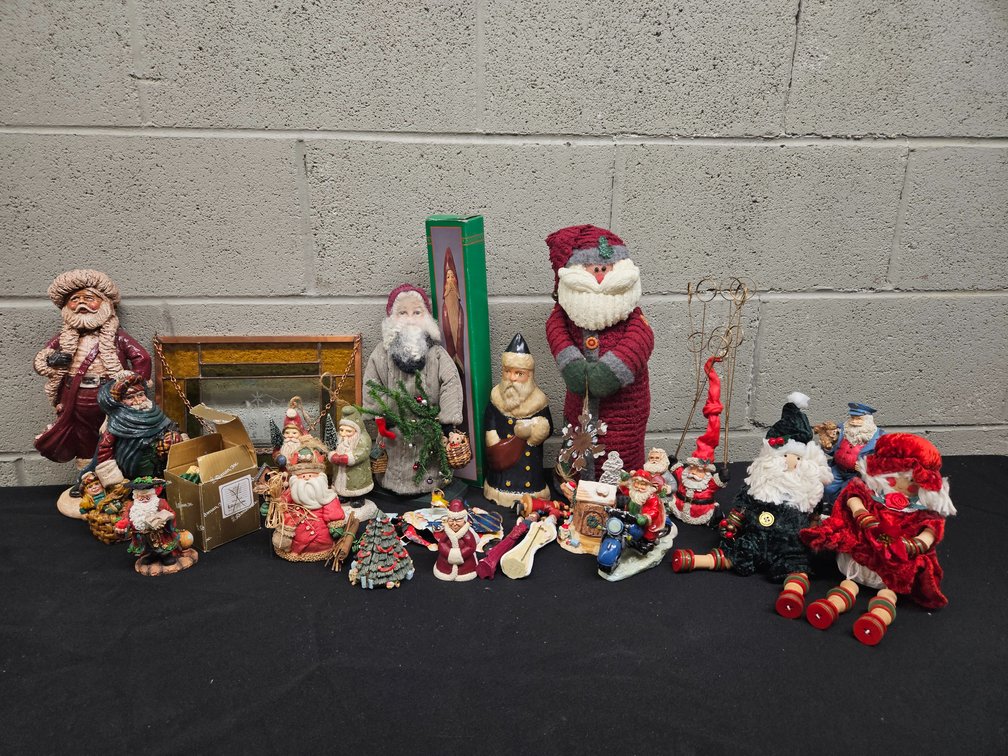 Christmas Stained Glass, and Assorted Christmas Decorations (S-10)