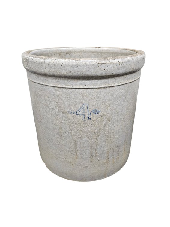 Antique No. 4 Stoneware Crock (S-10)