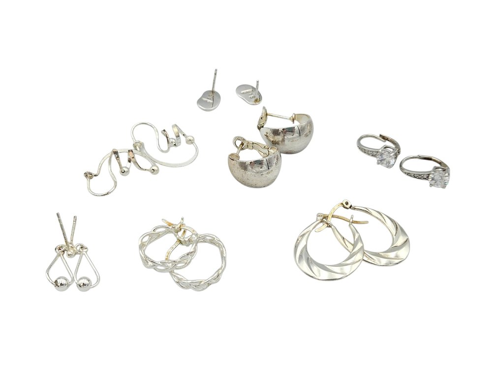 Sterling Earrings Lot (V)