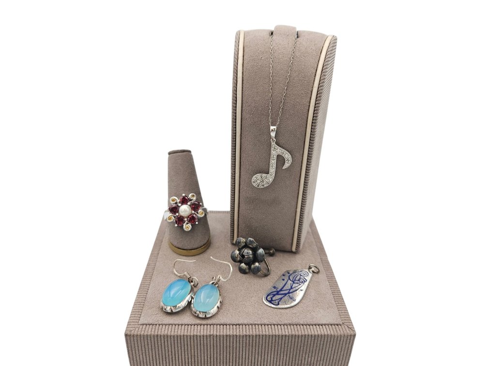 Sterling Ring, Earrings, Necklace, and More (V)