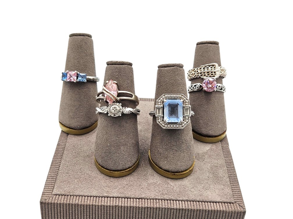 Sterling Rings Lot - Pink/Blue Lot (V)