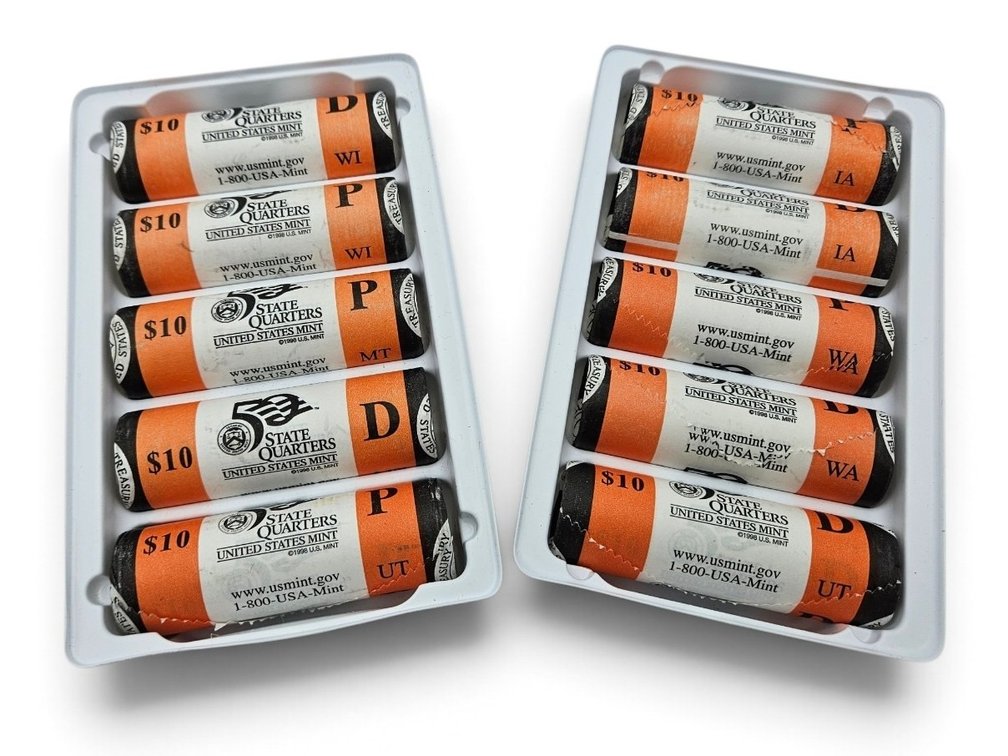 Ten Rolls of US Mint State Quarters (V)