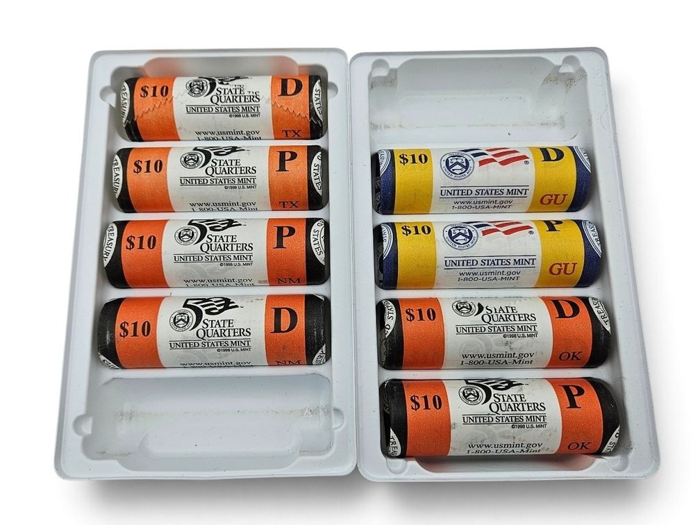 Eight Rolls of US Mint State Quarters (V)