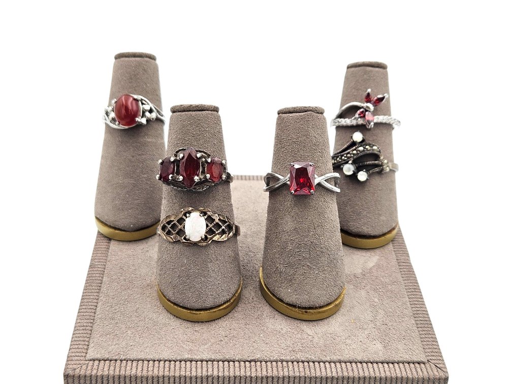 Sterling Rings Lot - Garnet, and More (V)
