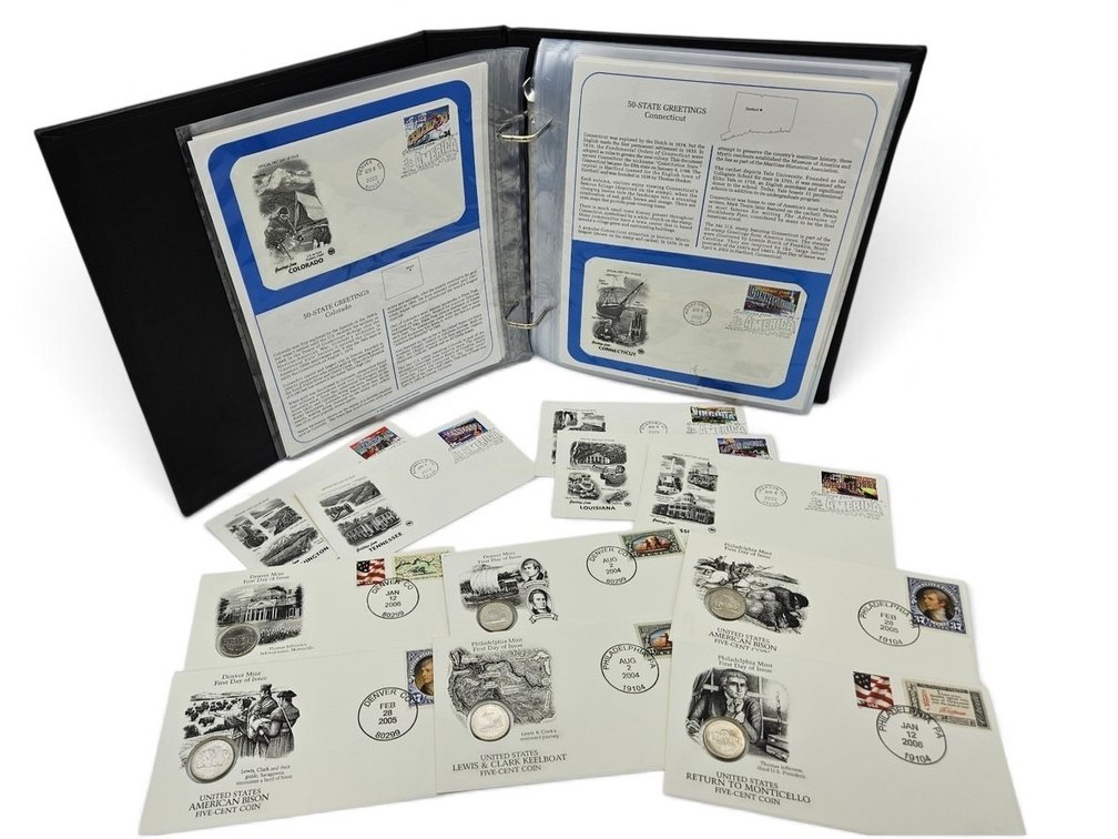 50 US State Stamps, First Day Issue Nickels and More (V)