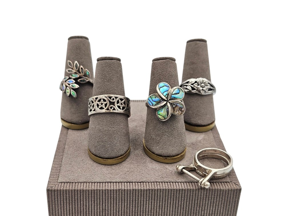 Sterling Rings Lot - Abalone, and More (V)