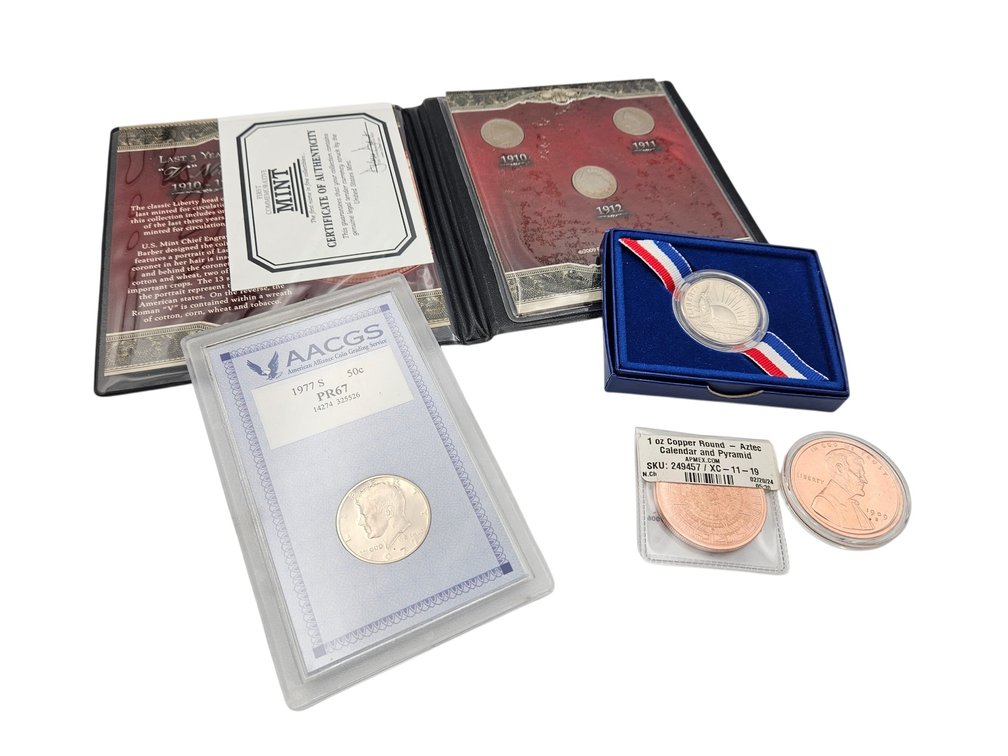 V Nickels, Kennedy Half Dollar Coin, Copper Medallions, and More (V)