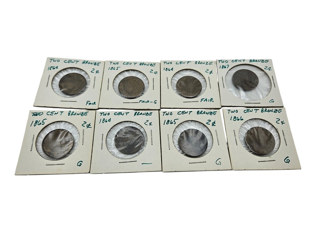 19th Century Two Cent Coins (V)