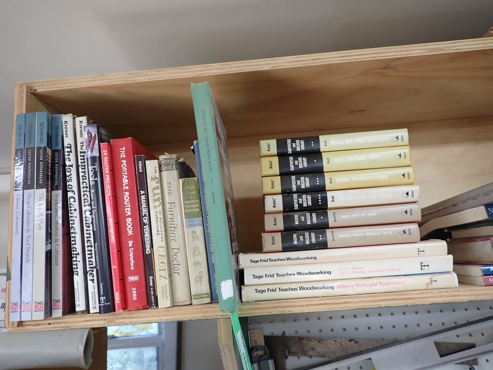 Hardcover building and woodworking books