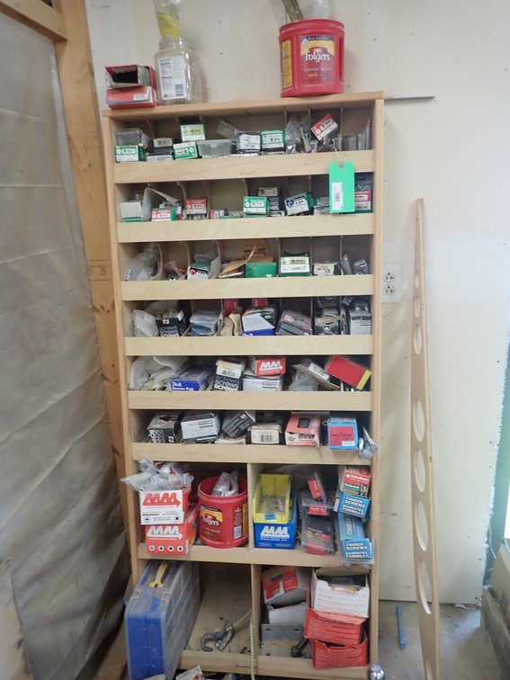 Hardware shelf and contents as shown
