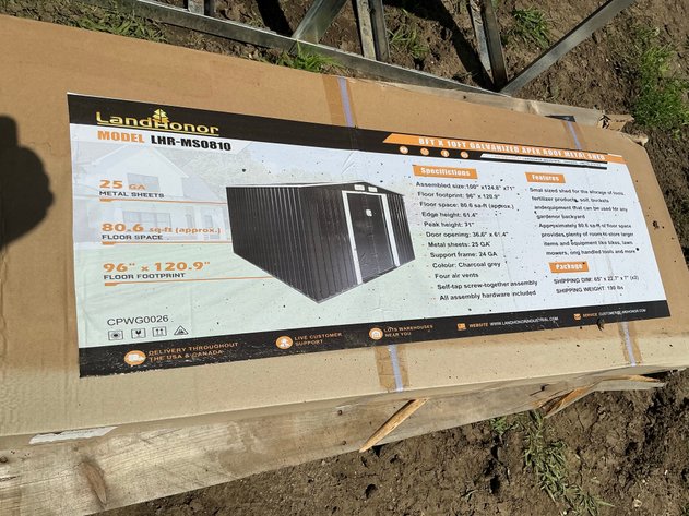 Image for LandHonor 8'x10' Galvanized Apex Roof Metal Shed