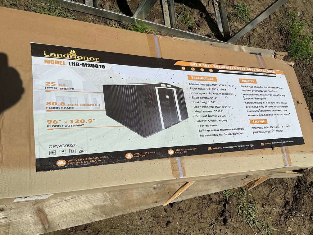 LandHonor 8'x10' Galvanized Apex Roof Metal Shed