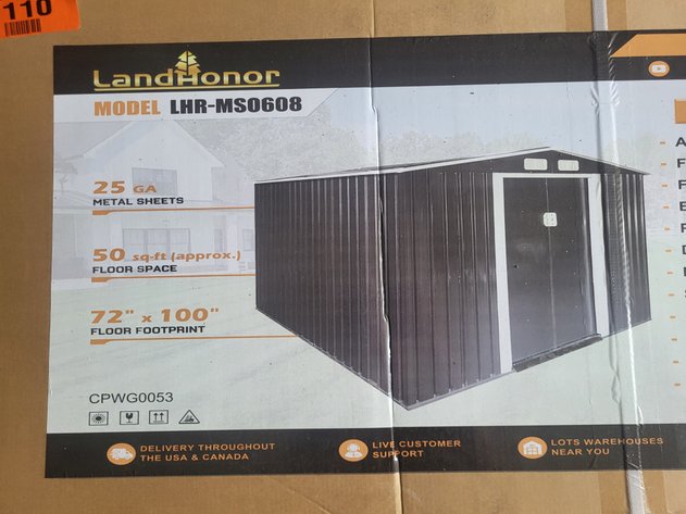 Image for LandHonor 6'x8' Galvanized Apex Roof Metal Shed