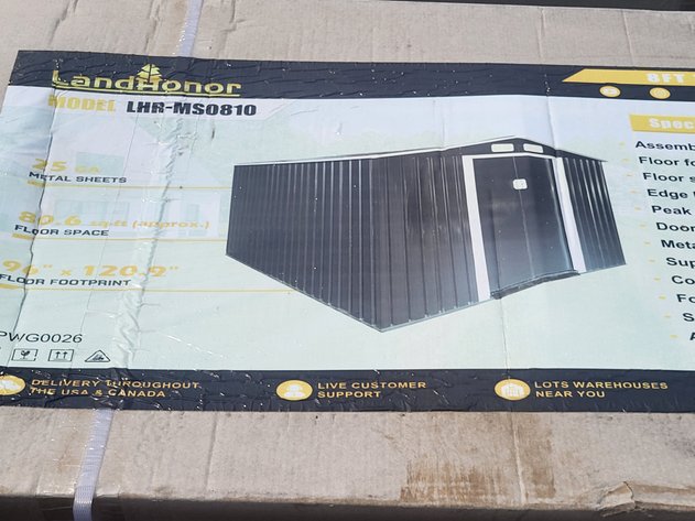 Image for LandHonor 8'x10' Galvanized Apex Roof Metal Shed