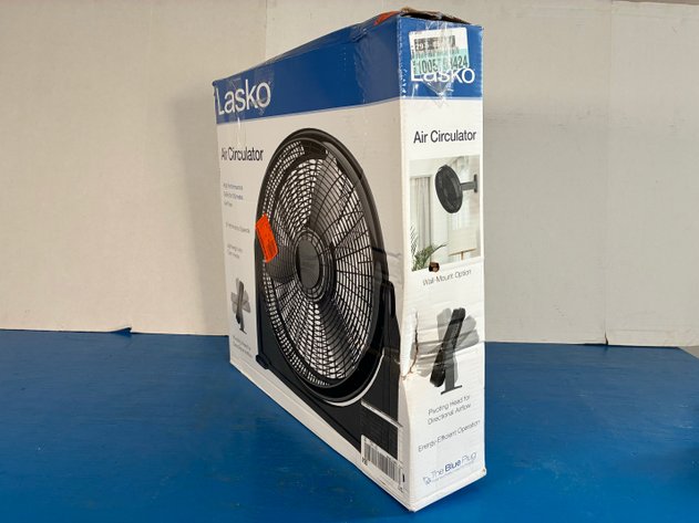 Image for Lasko 20 in. 3 Speed Air Circulator Floor Fan for Home in Black with Wall Mount Option, Full Range Pivoting Head, Carry Handle