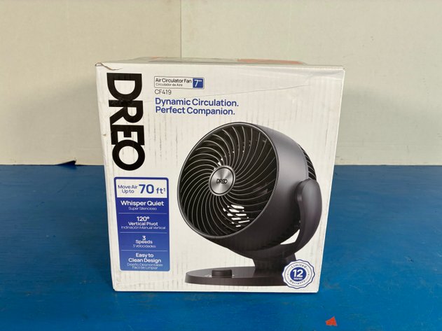 Image for DREO 7 in. 3-Speed Air Circulator Desk Fan in Black with 70 ft. Airflow, 120° Tilt and 28 dB Quiet Operation