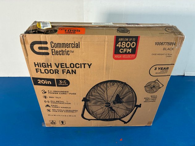 Image for Commercial Electric 20 In. 3-Speed High Velocity Floor Fan