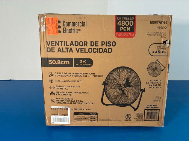 Image for Commercial Electric 20 In. 3-Speed High Velocity Floor Fan
