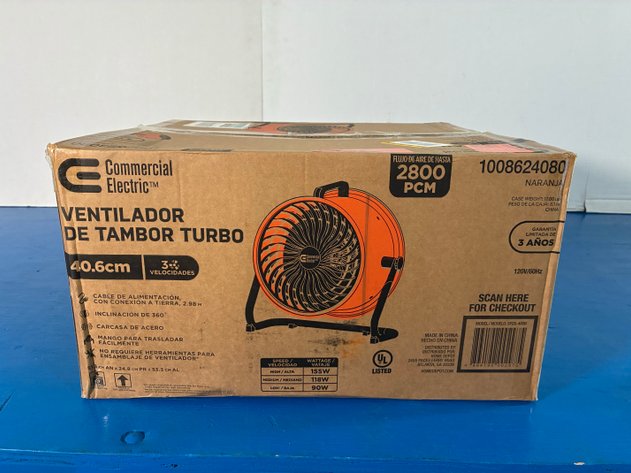 Image for Commercial Electric Ventilador Para Piso De 16 Y 3 Vel. En Naranja Turbo