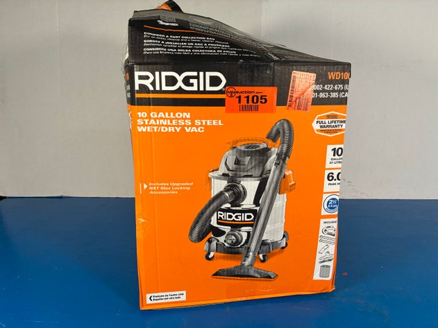 Image for Ridgid 10 Gal. 6.0 Peak HP Stainless Wet Dry Vac-WD1060