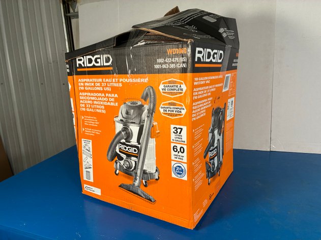 Image for Ridgid 10 Gal. 6.0 Peak HP Stainless Wet Dry Vac-WD1060