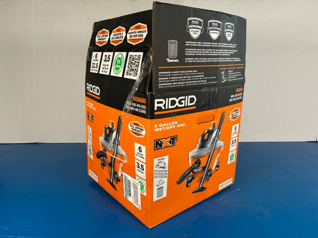 Image for Ridgid 6 Gal. 3.5 Peak HP NXT Shop Vacuum Wet Dry Vac with General Debris Filter, Locking Hose and Attachments HD06001