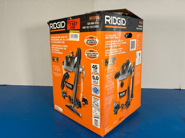 Image for Ridgid 12 Gal. 5.0 Peak HP NXT Shop Vacuum Wet Dry Vac with General Debris Filter, Locking Hose and Attachments HD1200