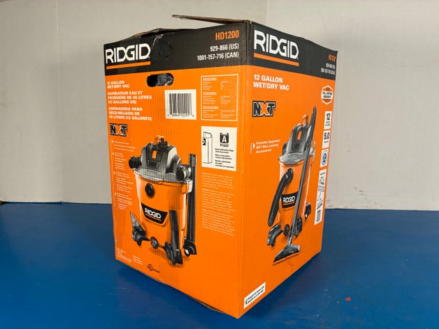 Image for Ridgid 12 Gal. 5.0 Peak HP NXT Shop Vacuum Wet Dry Vac with General Debris Filter, Locking Hose and Attachments HD1200