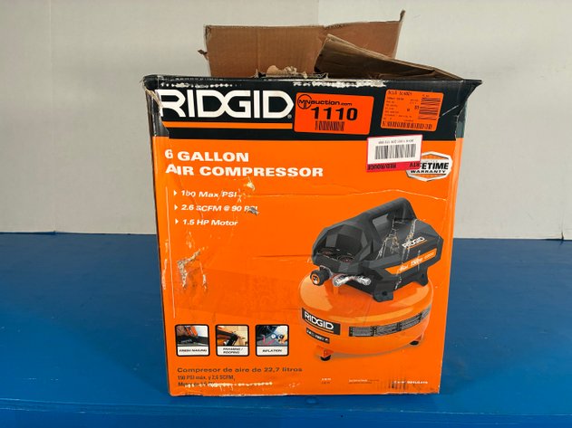 Image for Ridgid 6 Gal. 150 PSI Portable Electric Oil-Free Jobsite Pancake Air Compressor