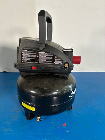 Image for Husky 3 Gal. 120 PSI Portable Electric Oil-Free Light Duty Pancake Air Compressor with Fold Down Handle and 1-Quick Coupler