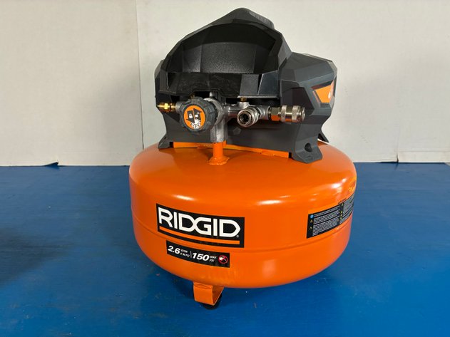 Image for Ridgid 6 Gal. 150 PSI Portable Electric Oil-Free Jobsite Pancake Air Compressor