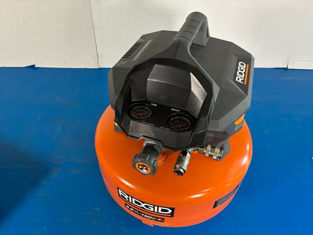 Image for Ridgid 6 Gal. 150 PSI Portable Electric Oil-Free Jobsite Pancake Air Compressor