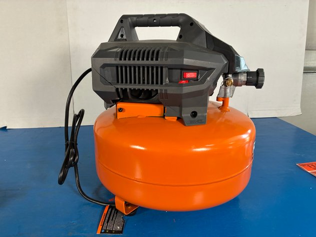 Image for Ridgid 6 Gal. 150 PSI Portable Electric Oil-Free Jobsite Pancake Air Compressor