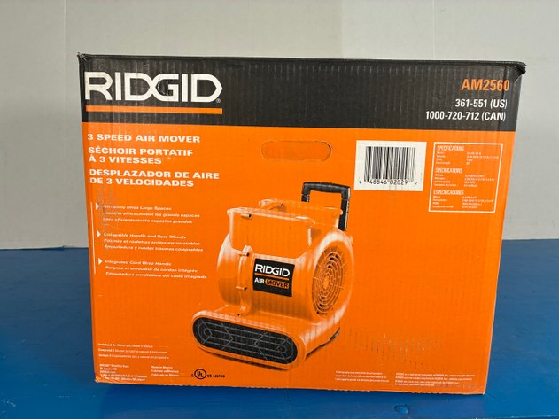 Image for Ridgid AM2560 1625 CFM Blower Fan Air Mover With Handle And Wheels