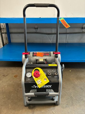 Image for Husky 4.5 Gal. 175 PSI Portable Electric Oil-Free Quiet Twin Stack Jobsite Air Compressor w/Rubber Wheels and 2-Quick Couplers
