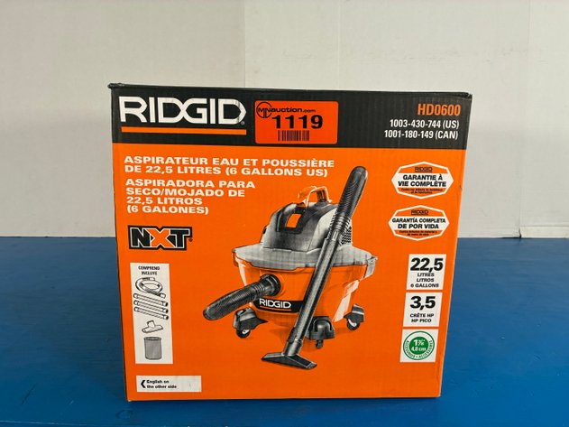 Image for Ridgid 6 Gal. 3.5 Peak HP NXT Shop Vacuum Wet Dry Vac with General Debris Filter, Locking Hose and Attachments HD06001