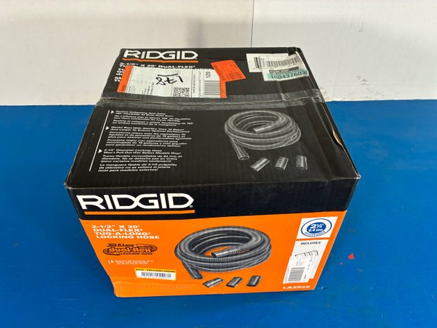 Image for 2-1/2 In. X 20 Ft. Dual-Flex Tug-A-Long Locking Vacuum Hose For RIDGID Wet/Dry Shop Vacuums