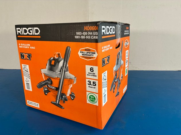 Image for Ridgid 6 Gal. 3.5 Peak HP NXT Shop Vacuum Wet Dry Vac with General Debris Filter, Locking Hose and Attachments HD06001