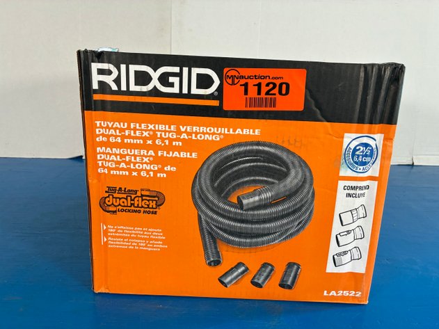 Image for 2-1/2 In. X 20 Ft. Dual-Flex Tug-A-Long Locking Vacuum Hose For RIDGID Wet/Dry Shop Vacuums