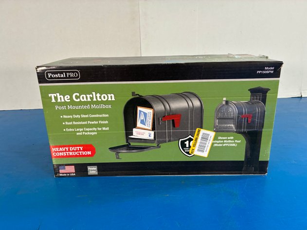Image for Postal PRO 8.5-in X 11-in Metal Metallic Pewter Silver Post Mount Mailbox