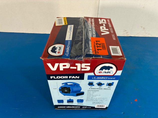 Image for B-Air VP-15 ⅛ HP Compact Residential Mover & Blower Fan: Blue
